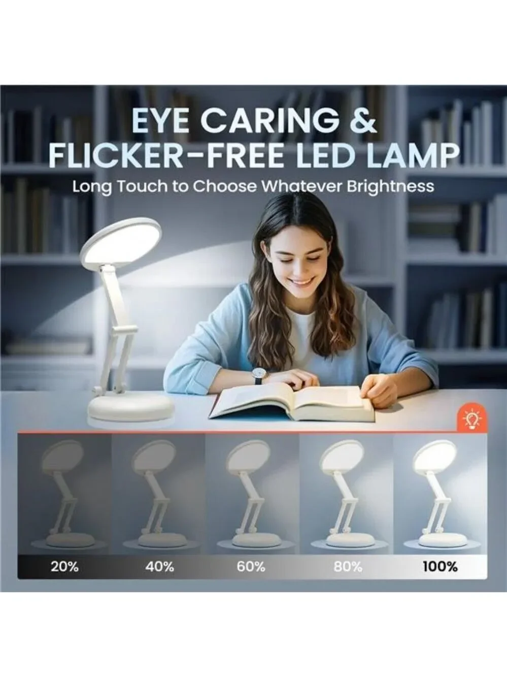 Battery Operated Desk Lamp Dimmable Rechargeable Cordless Mini Table Lamp Light